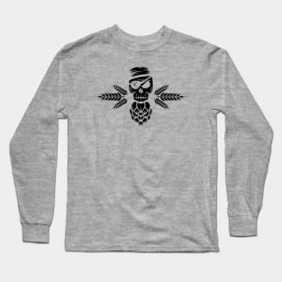 Hoppy Pirate Skull (black) Long Sleeve T-Shirt